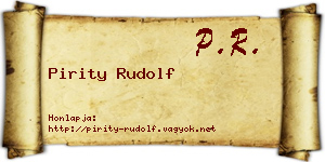 Pirity Rudolf névjegykártya